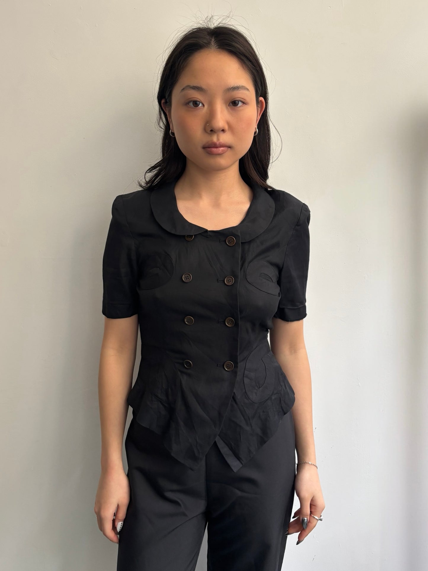 Black Short Sleeve Blouse