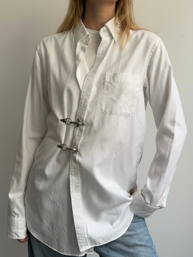White Fireman Clasp Shirt
