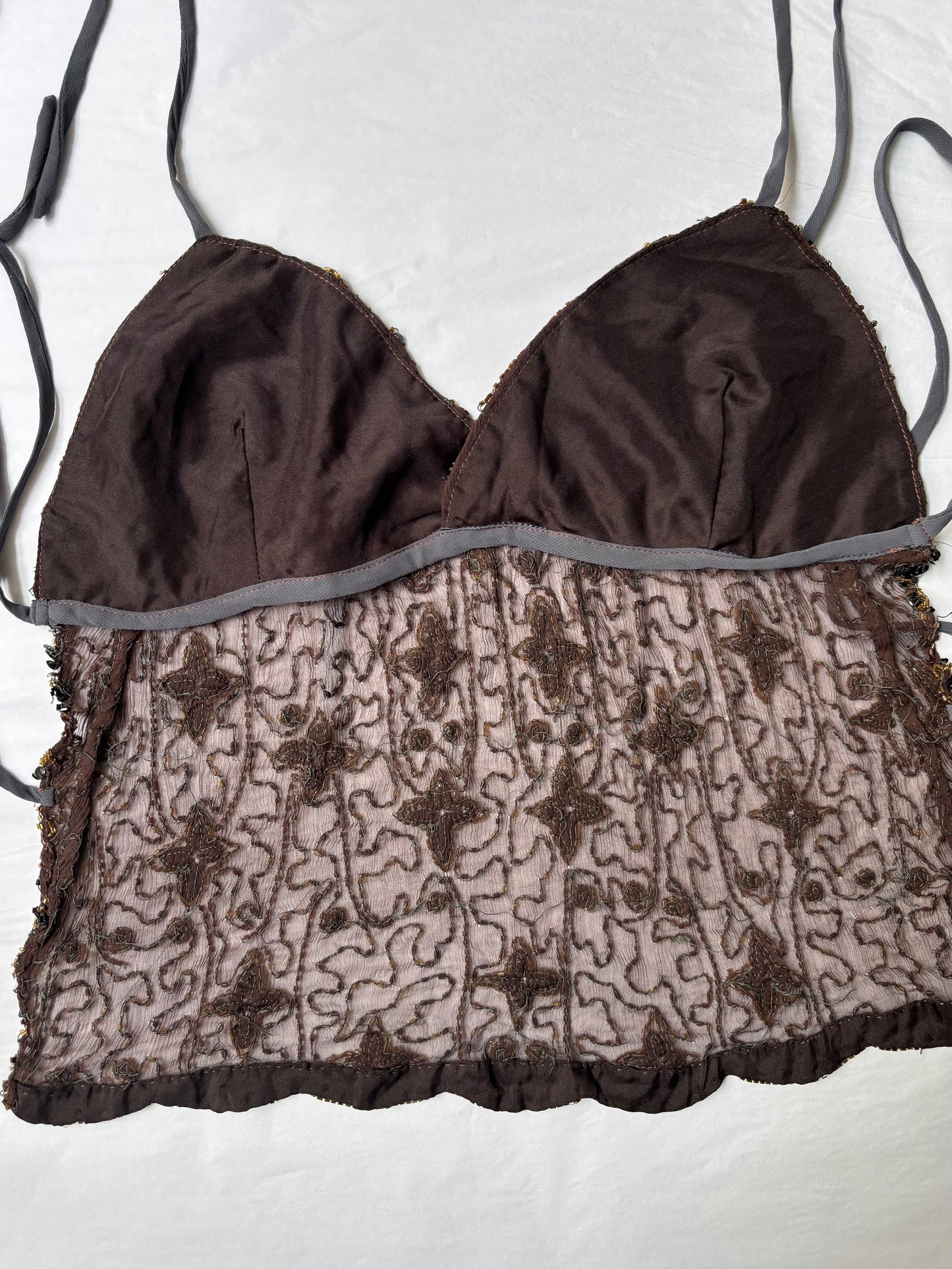 Brown Beaded Halter