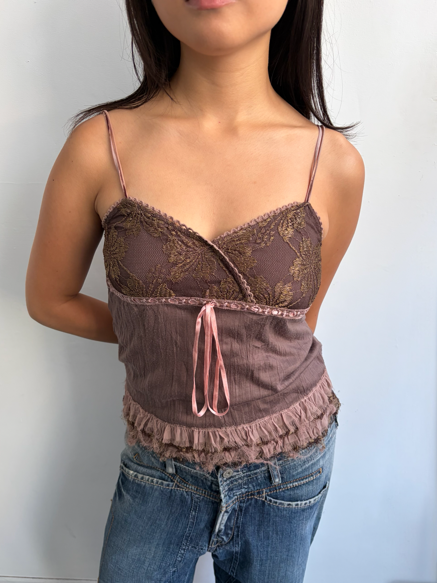 Brown Lace Cami