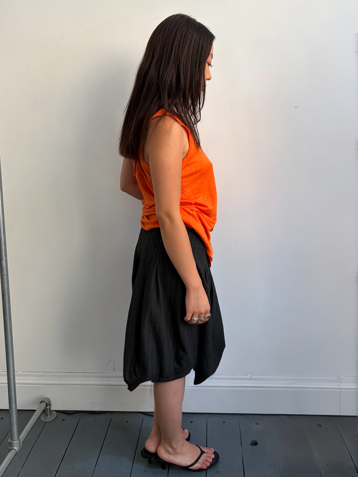 Orange Linen Tank