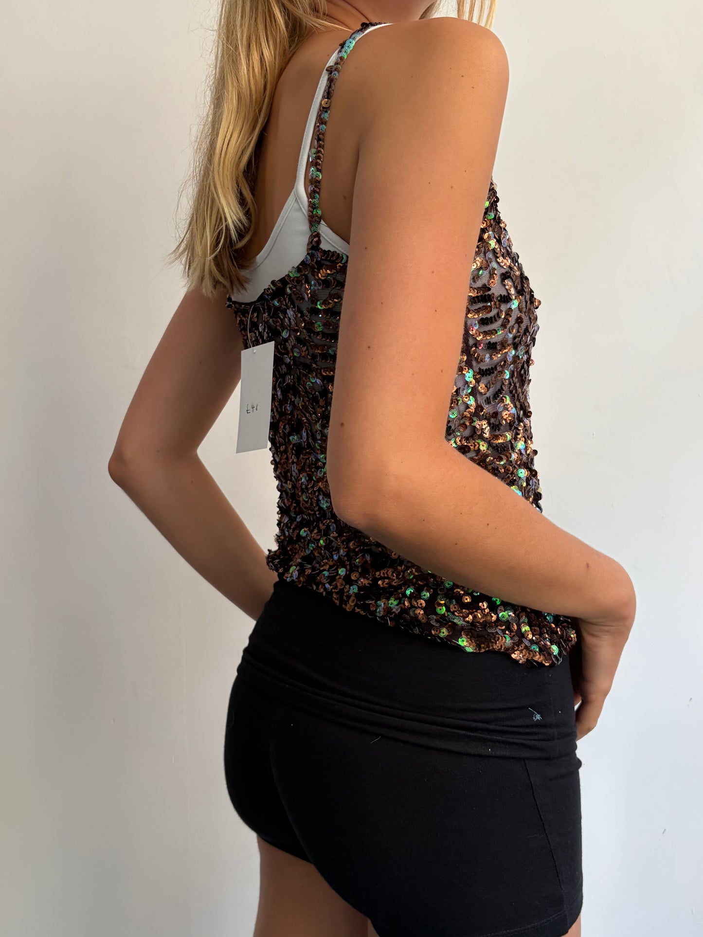 Brown Sequin Cami