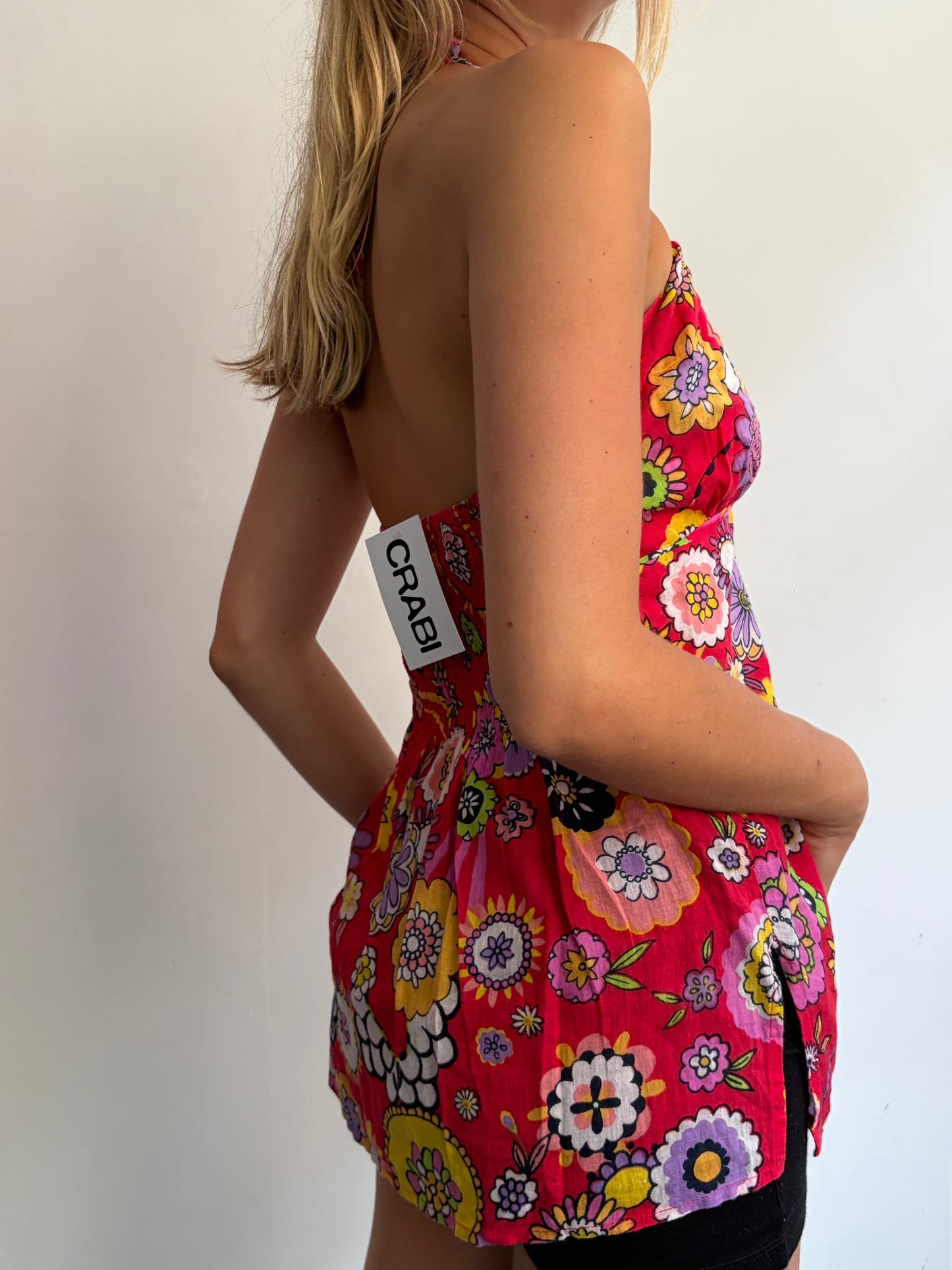 Red Floral Halter
