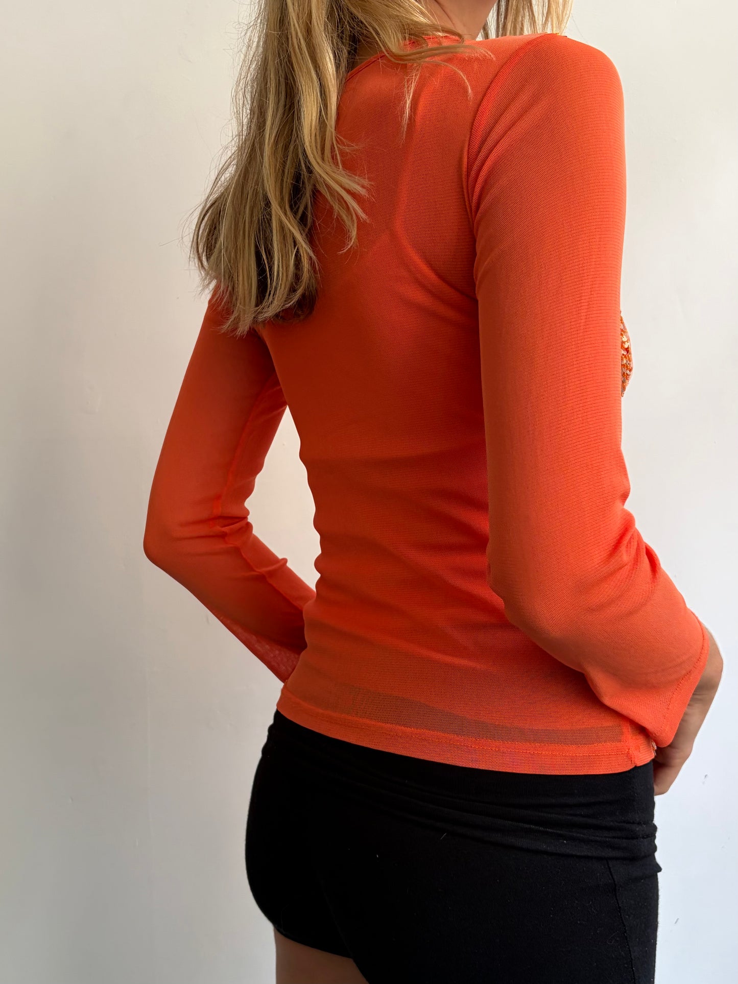 Orange Sequin Top