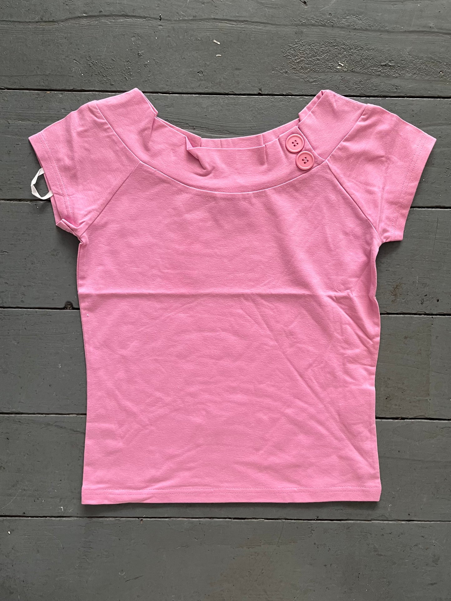 Pink Button Tee