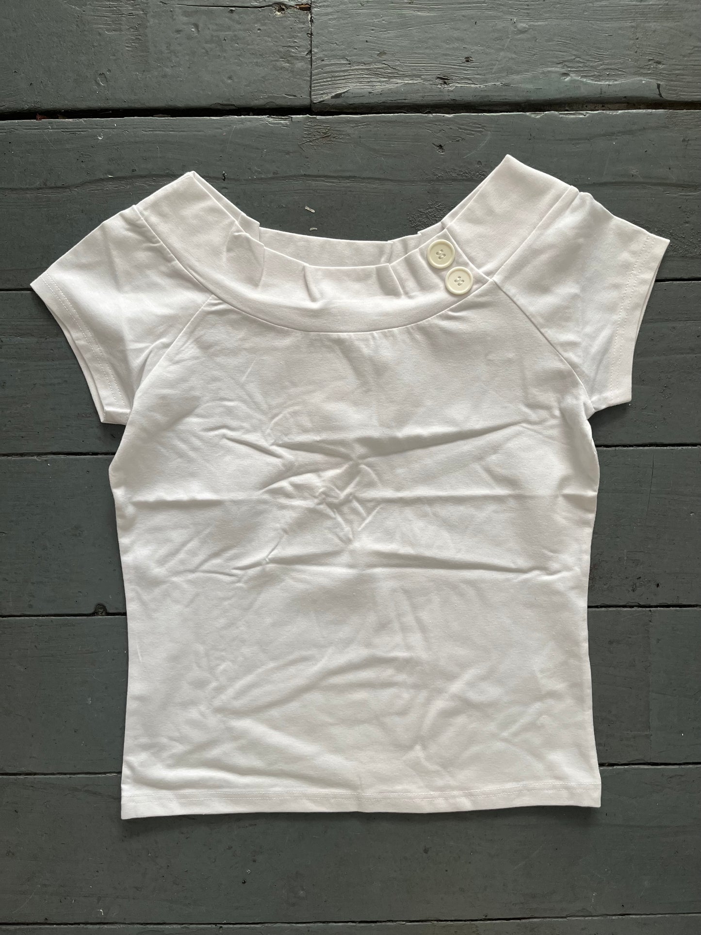 White Button Tee