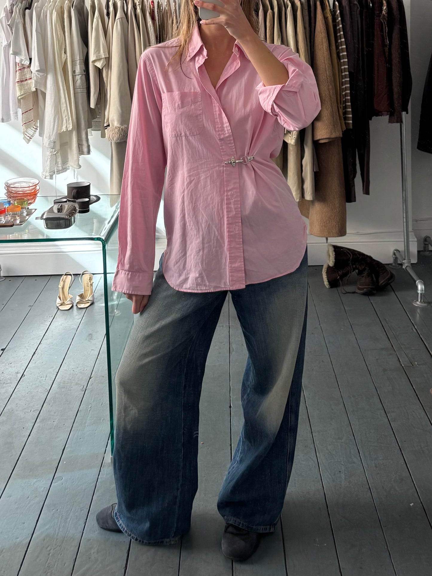 Pink Fireman Clasp Shirt