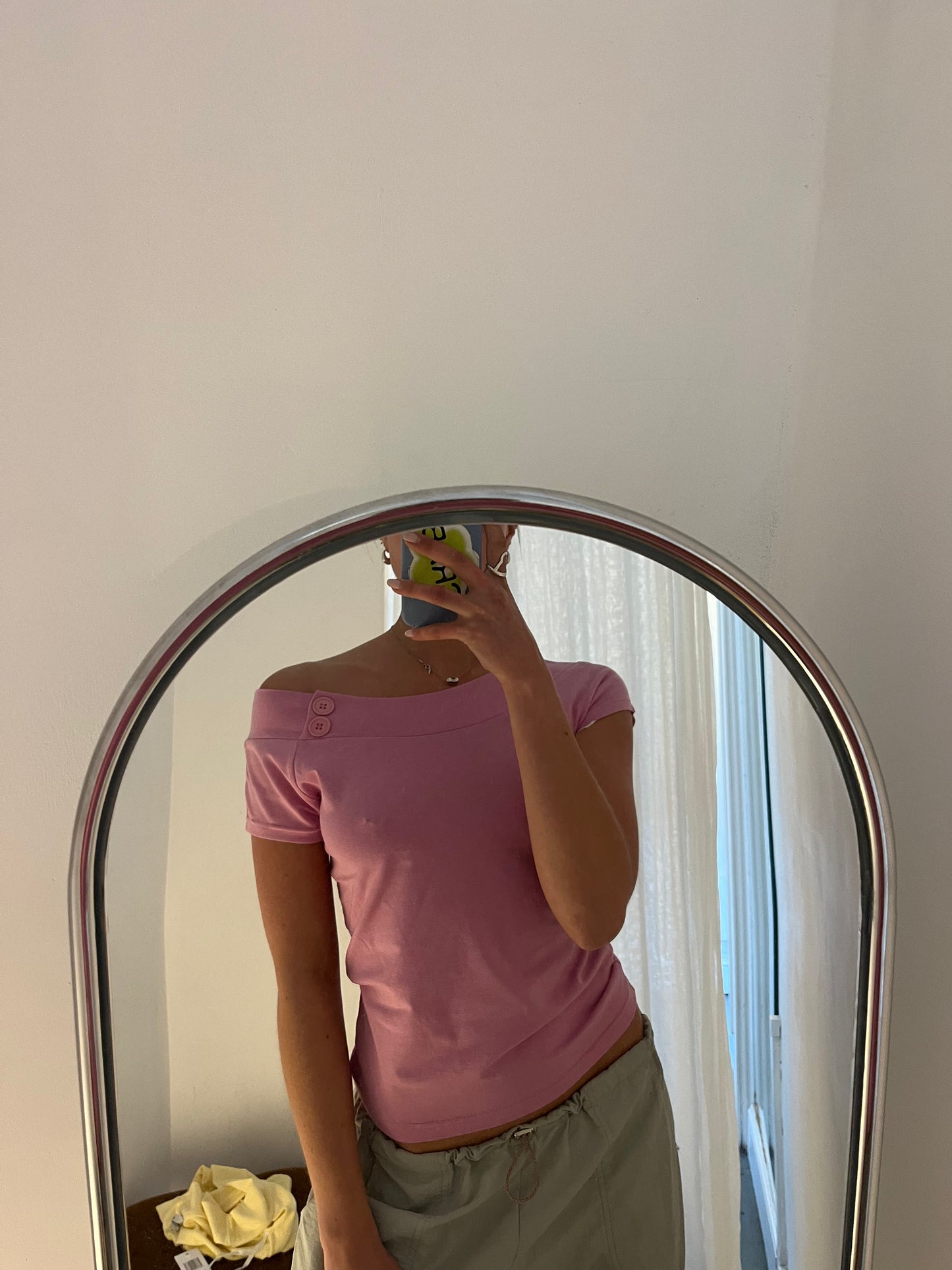 Pink Button Tee