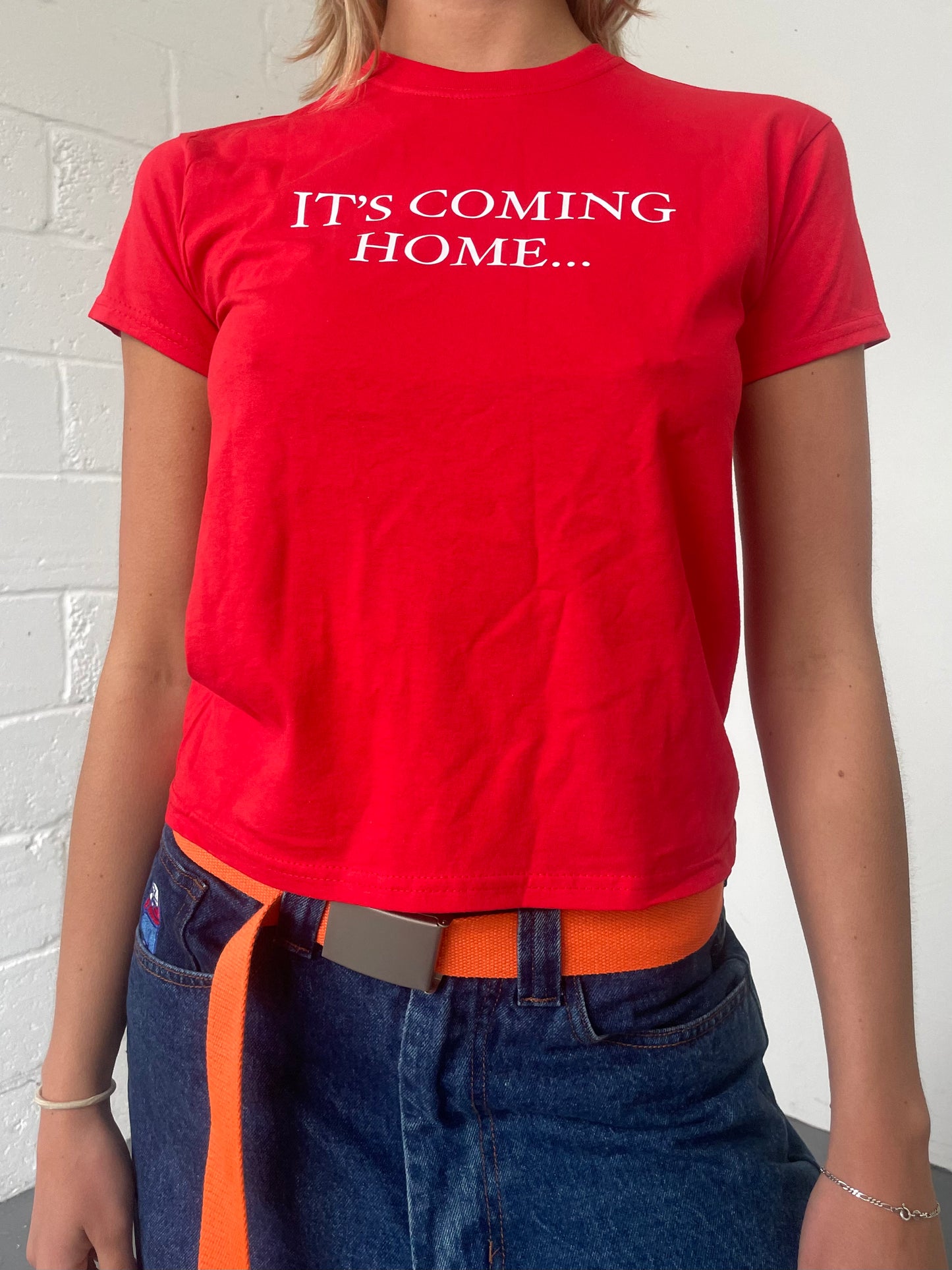 It's Coming Home Baby Tee Red