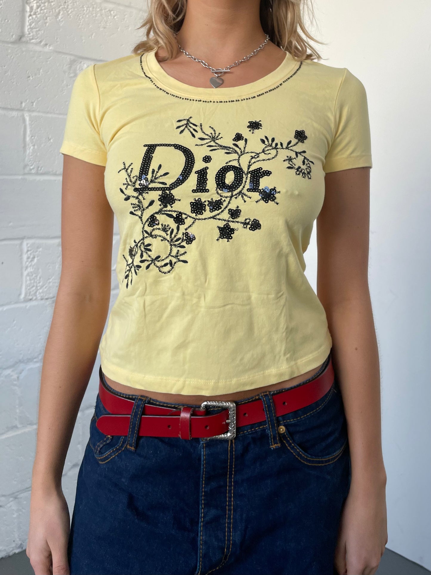 Yellow Dior Baby Tee