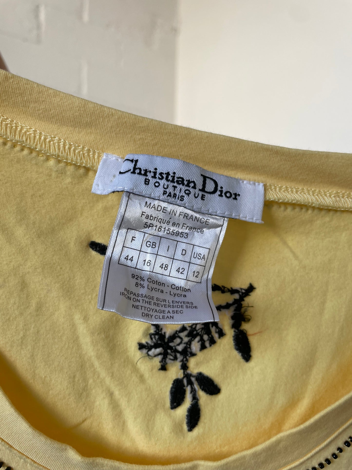 Yellow Dior Baby Tee