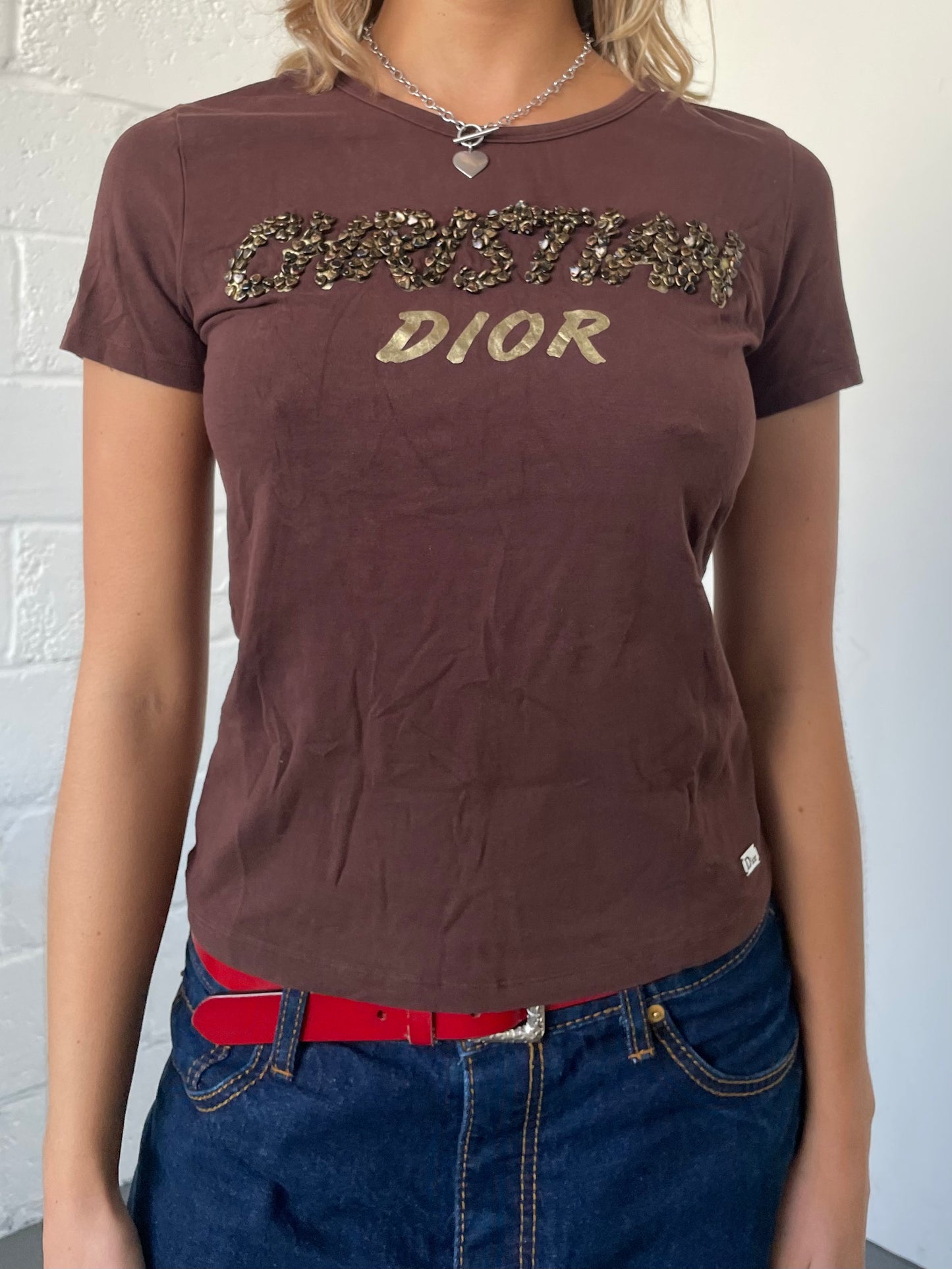 Brown Dior Baby Tee