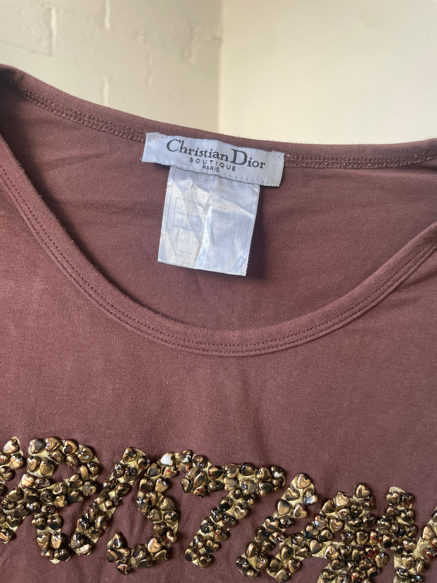 Brown Dior Baby Tee