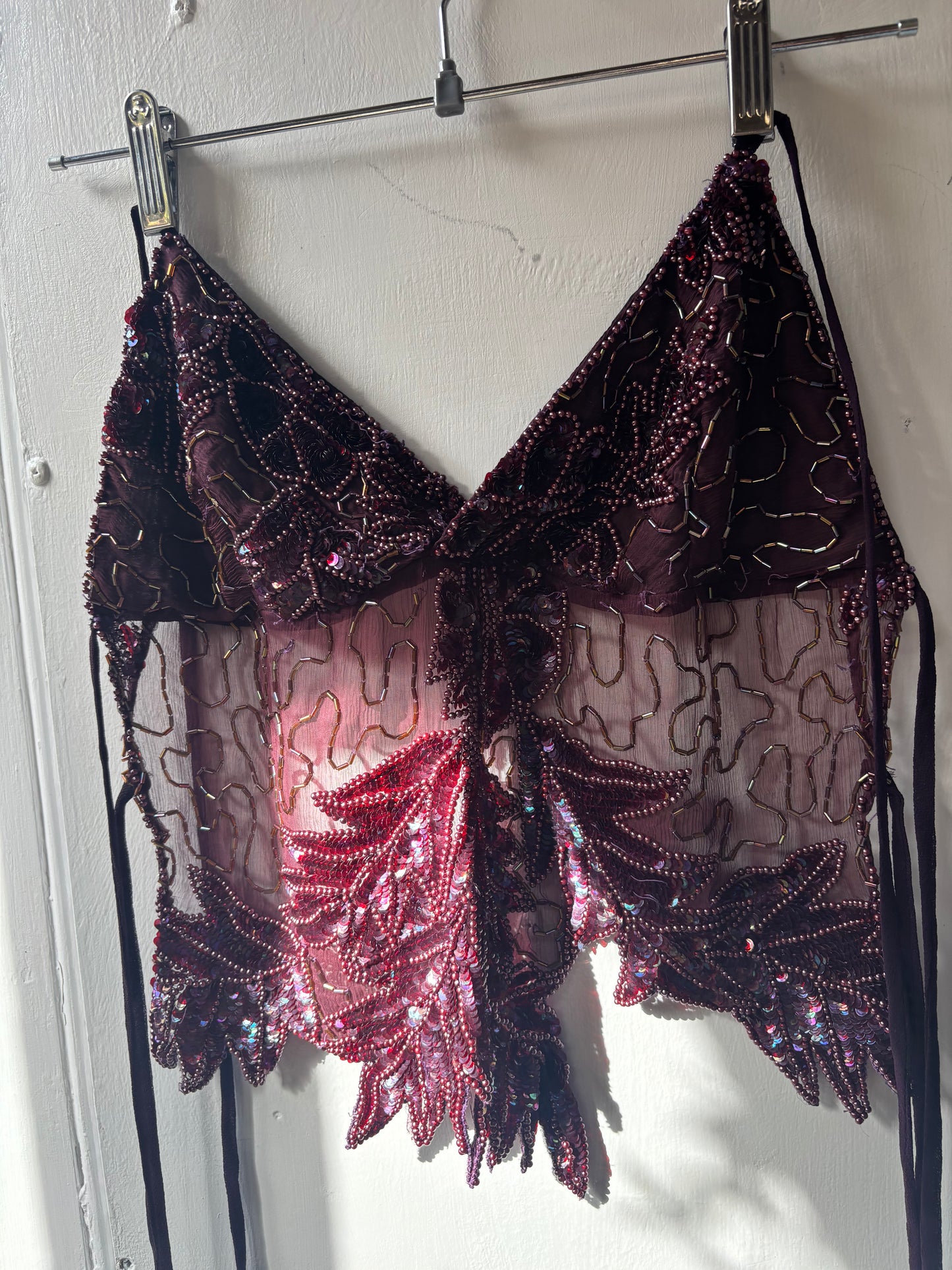 Dark Purple Beaded Halter