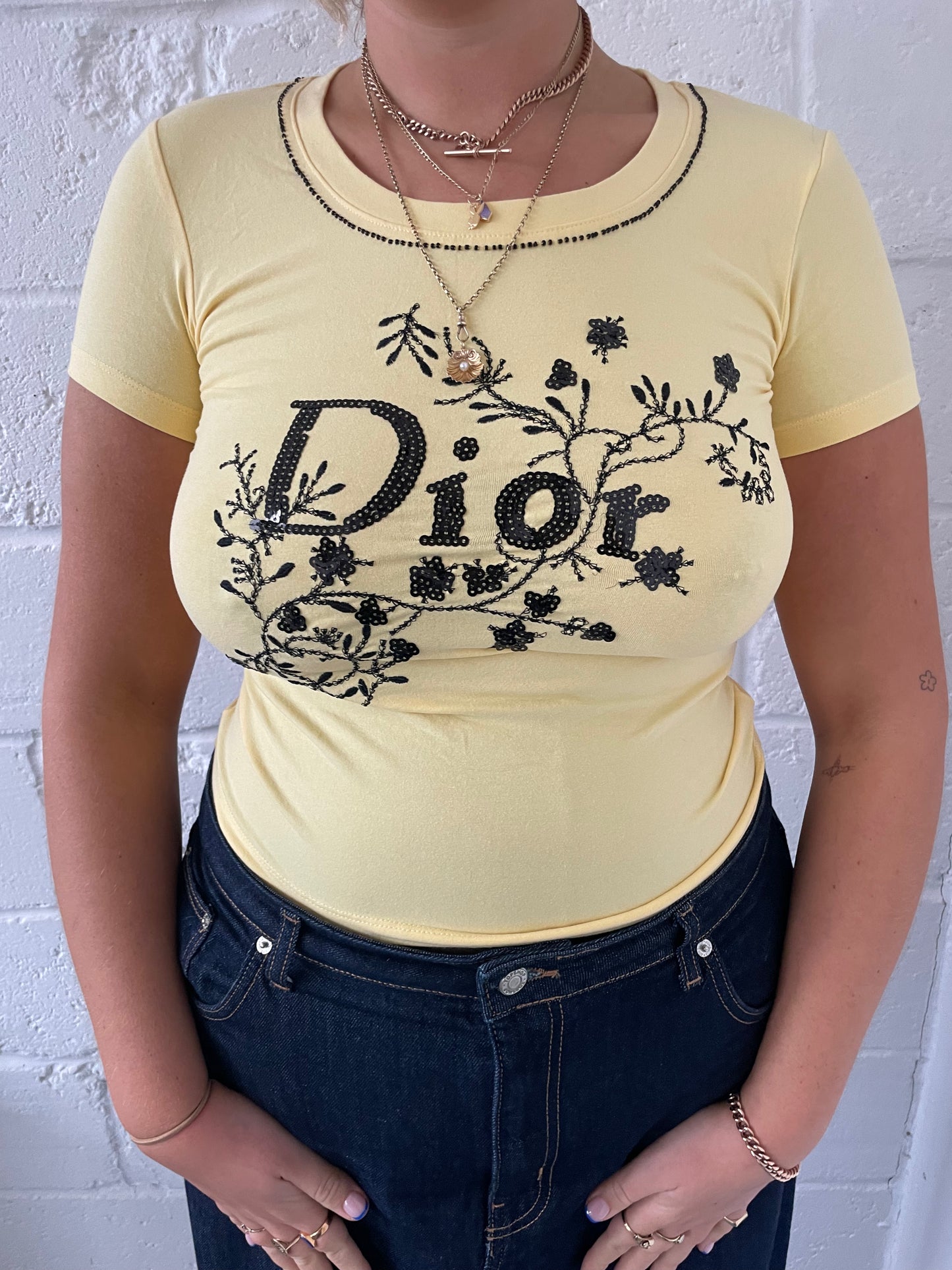 Yellow Dior Baby Tee