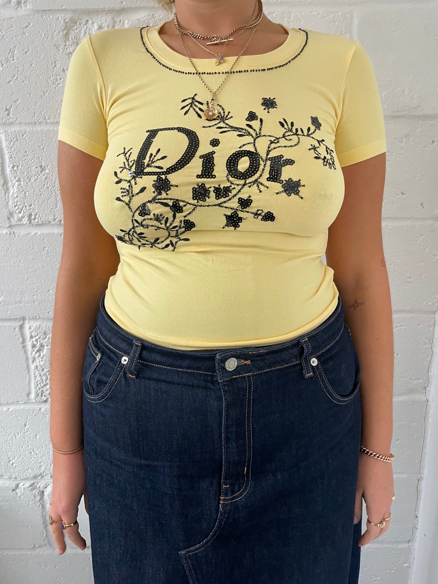 Yellow Dior Baby Tee