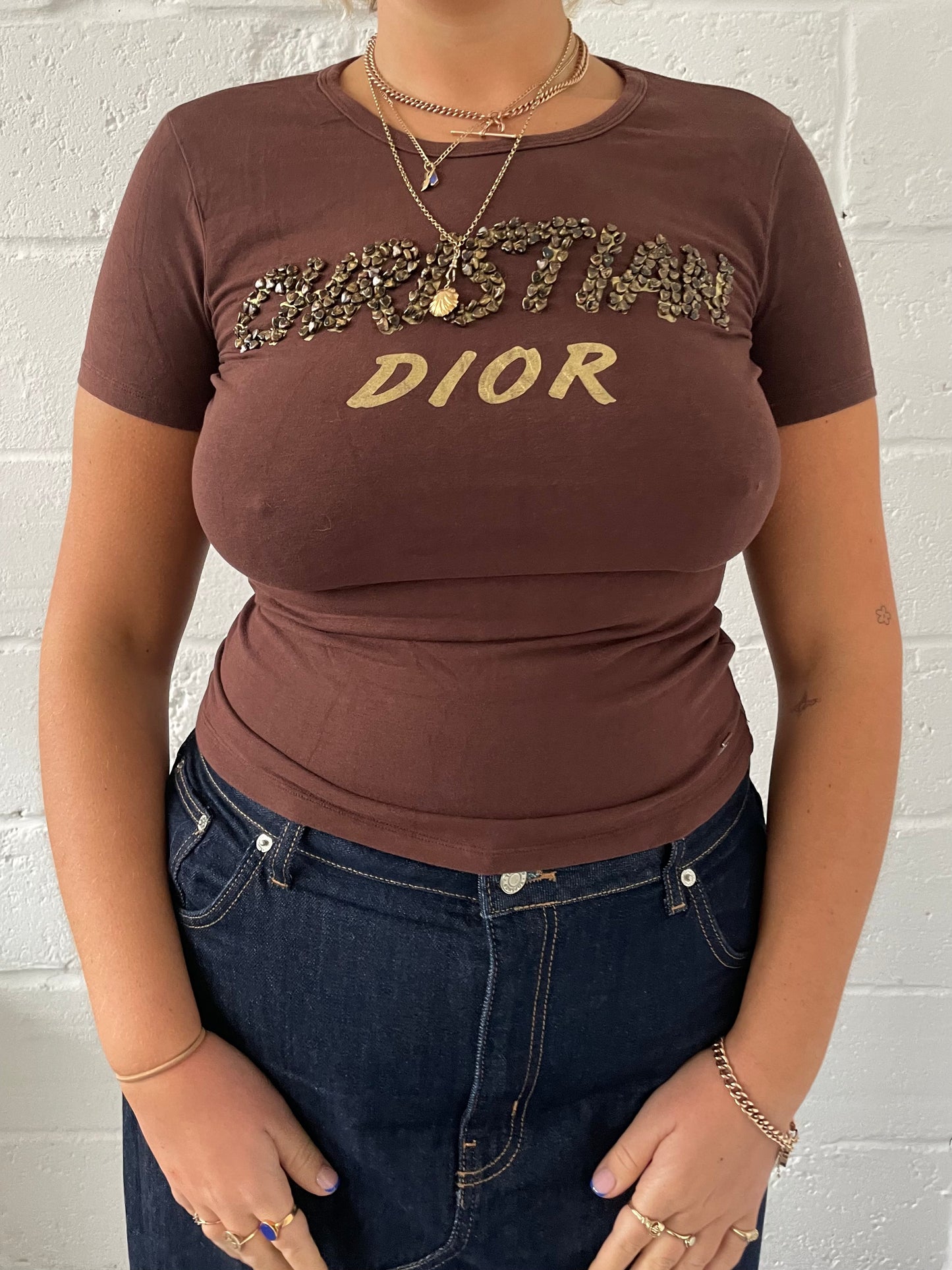 Brown Dior Baby Tee