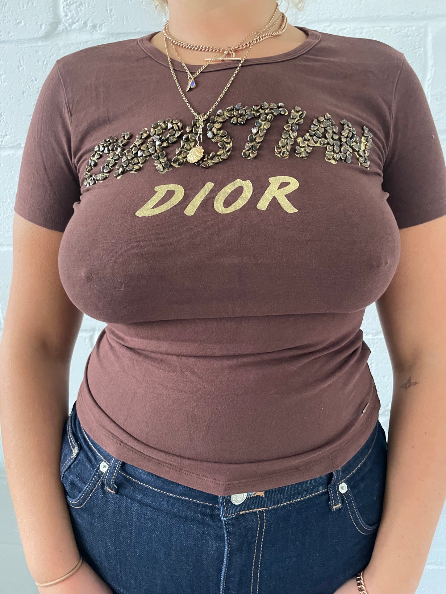 Brown Dior Baby Tee