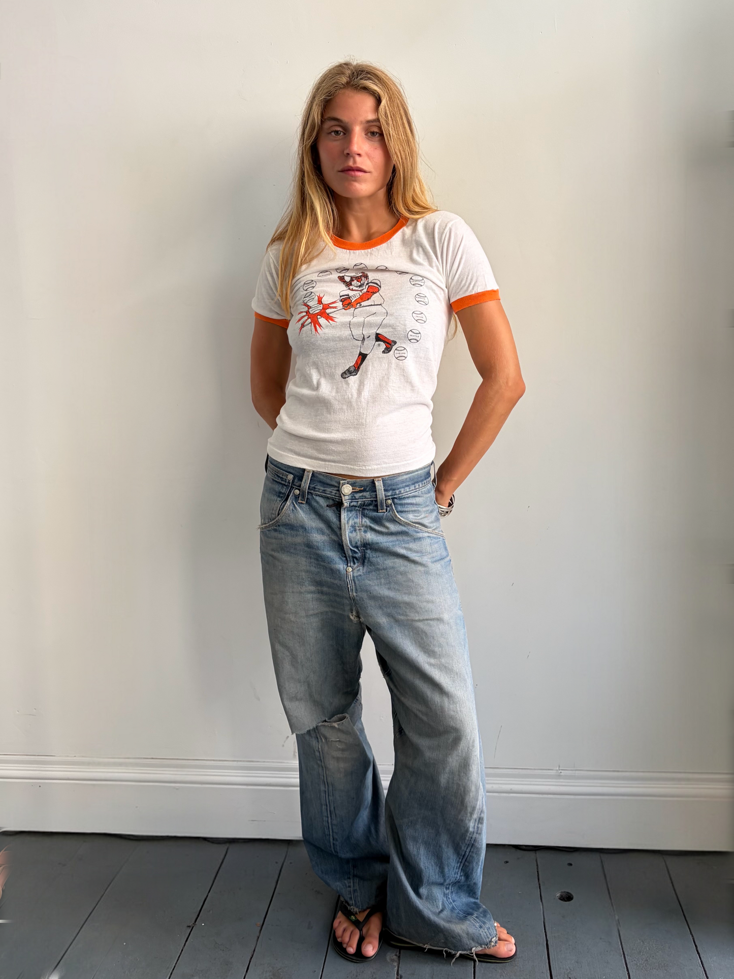 Orange Ringer Tee