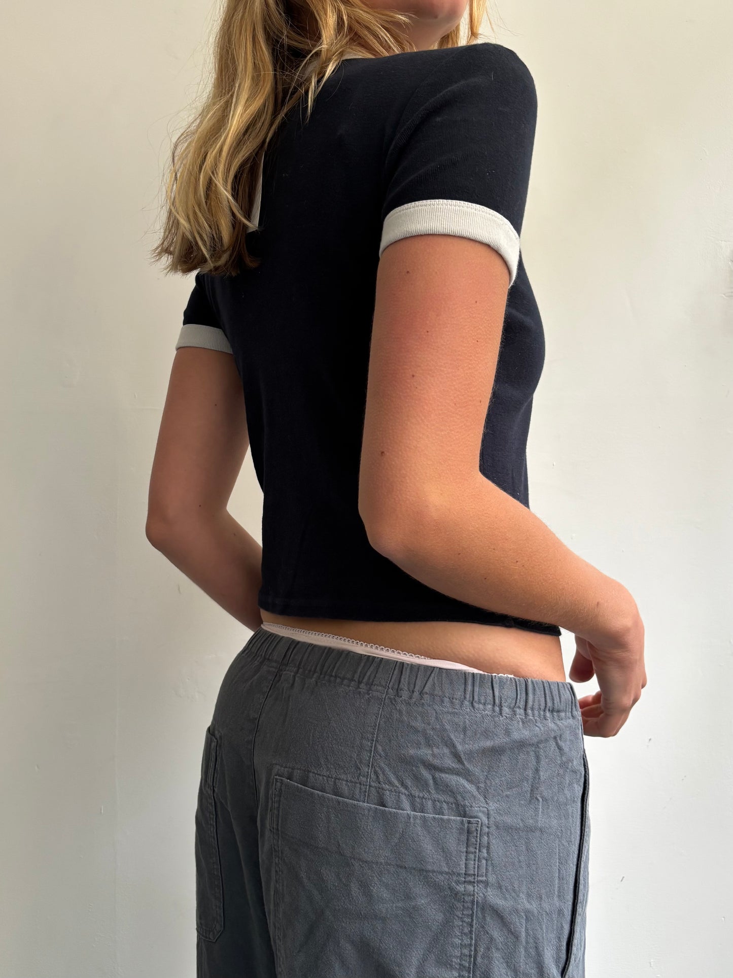 Navy England Baby Tee