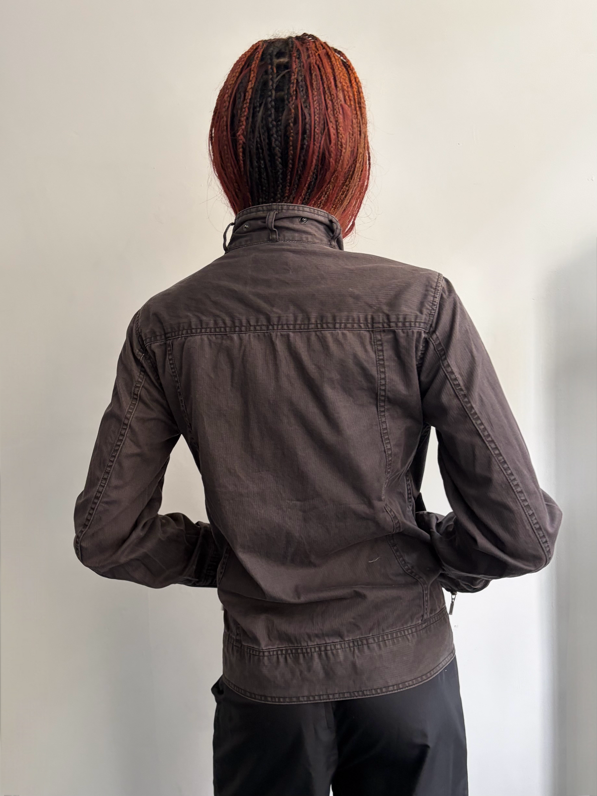 Brown High Neck Jacket