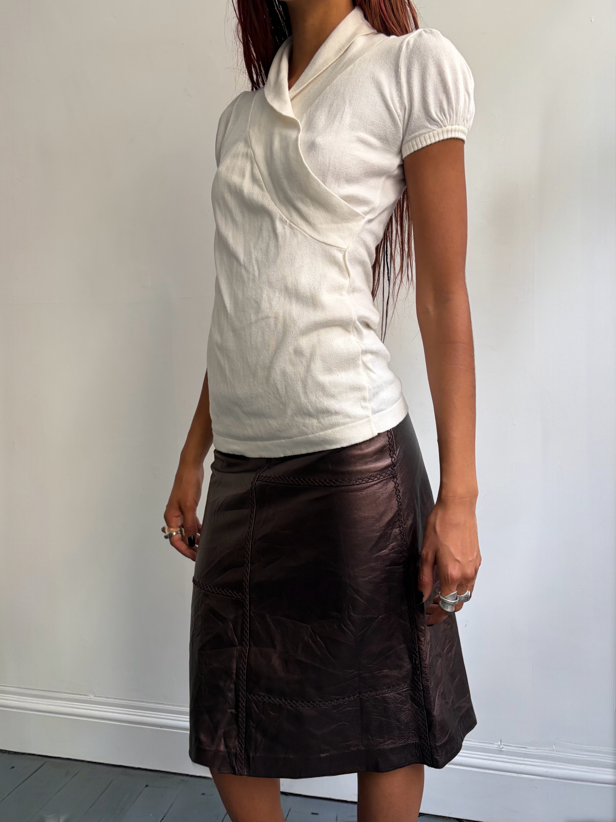 Brown Leather Skirt