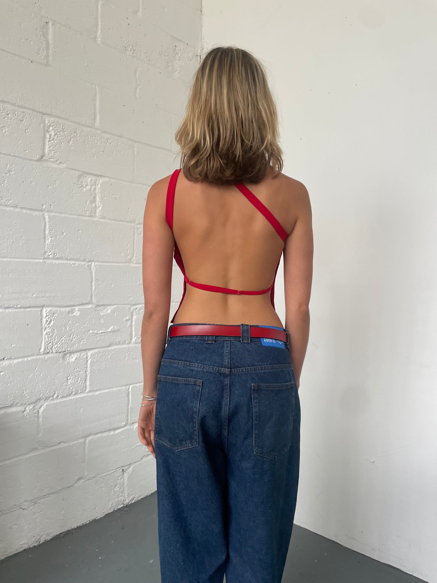 Red One Shoulder Top
