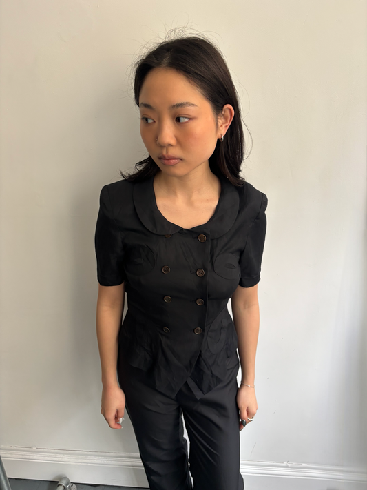 Black Short Sleeve Blouse