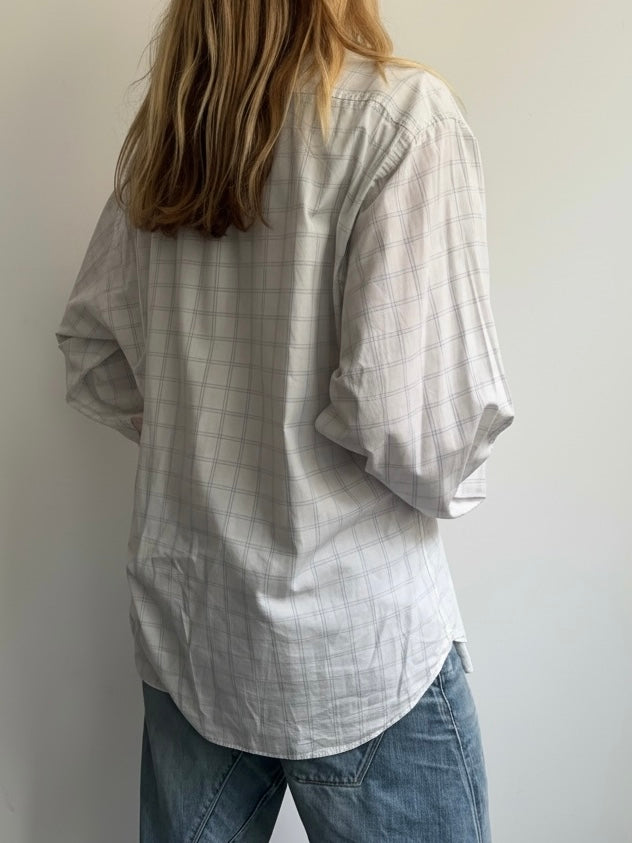 White Check Fireman Clasp Shirt