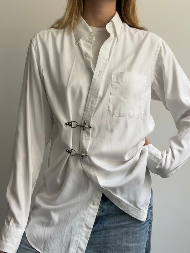 White Fireman Clasp Shirt