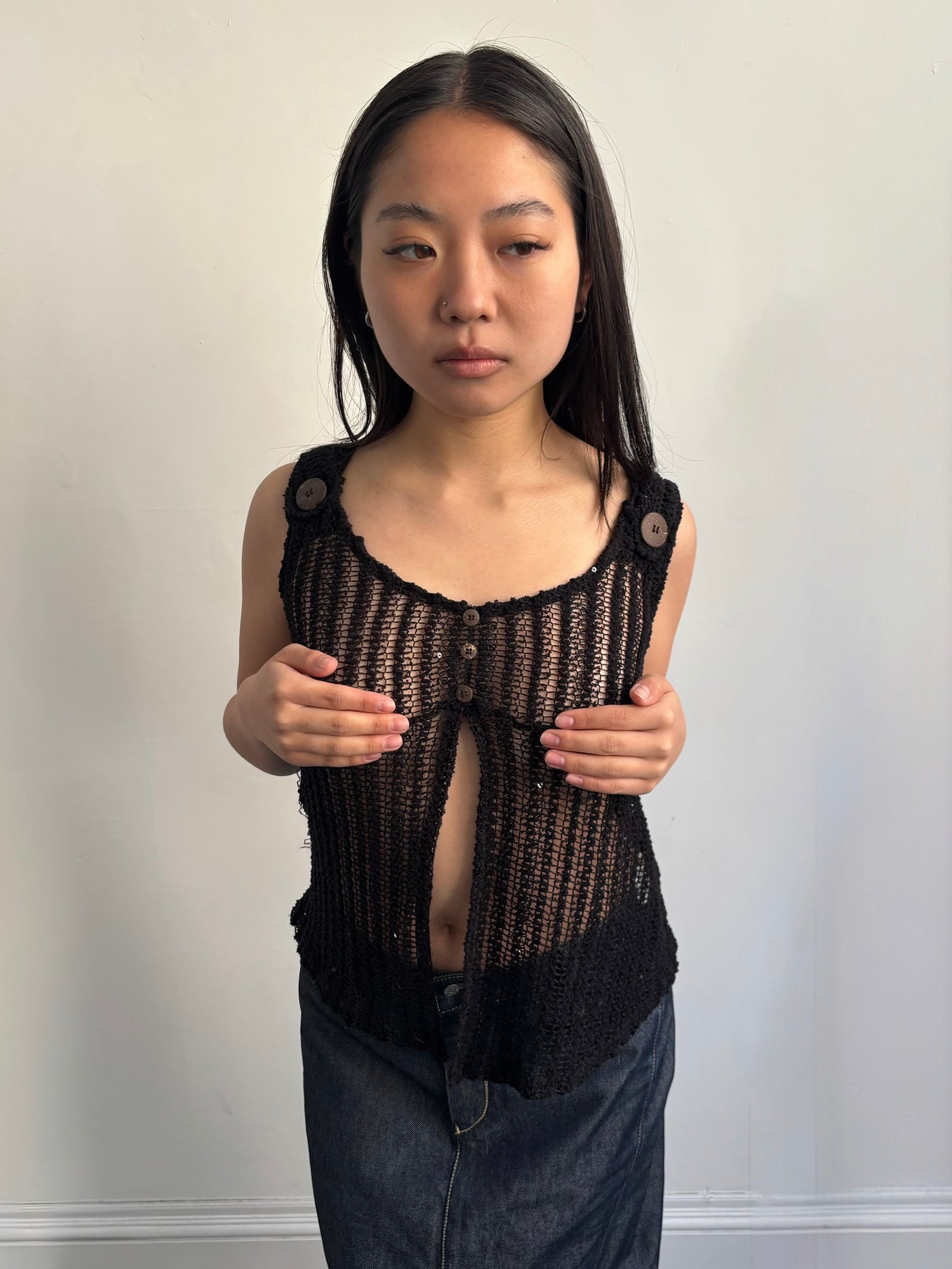 Black Crochet Top
