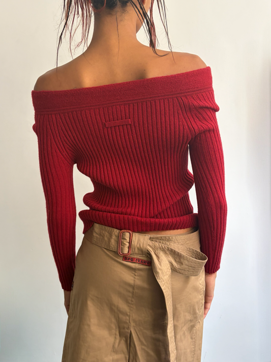Jean Paul Gaultier Dark Red Knit