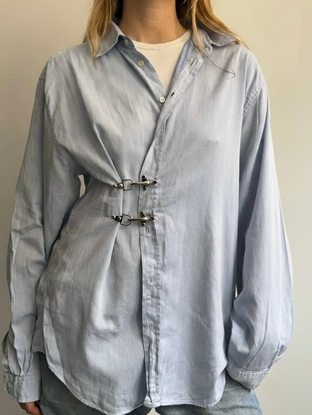 Armani Blue Fireman Clasp Shirt