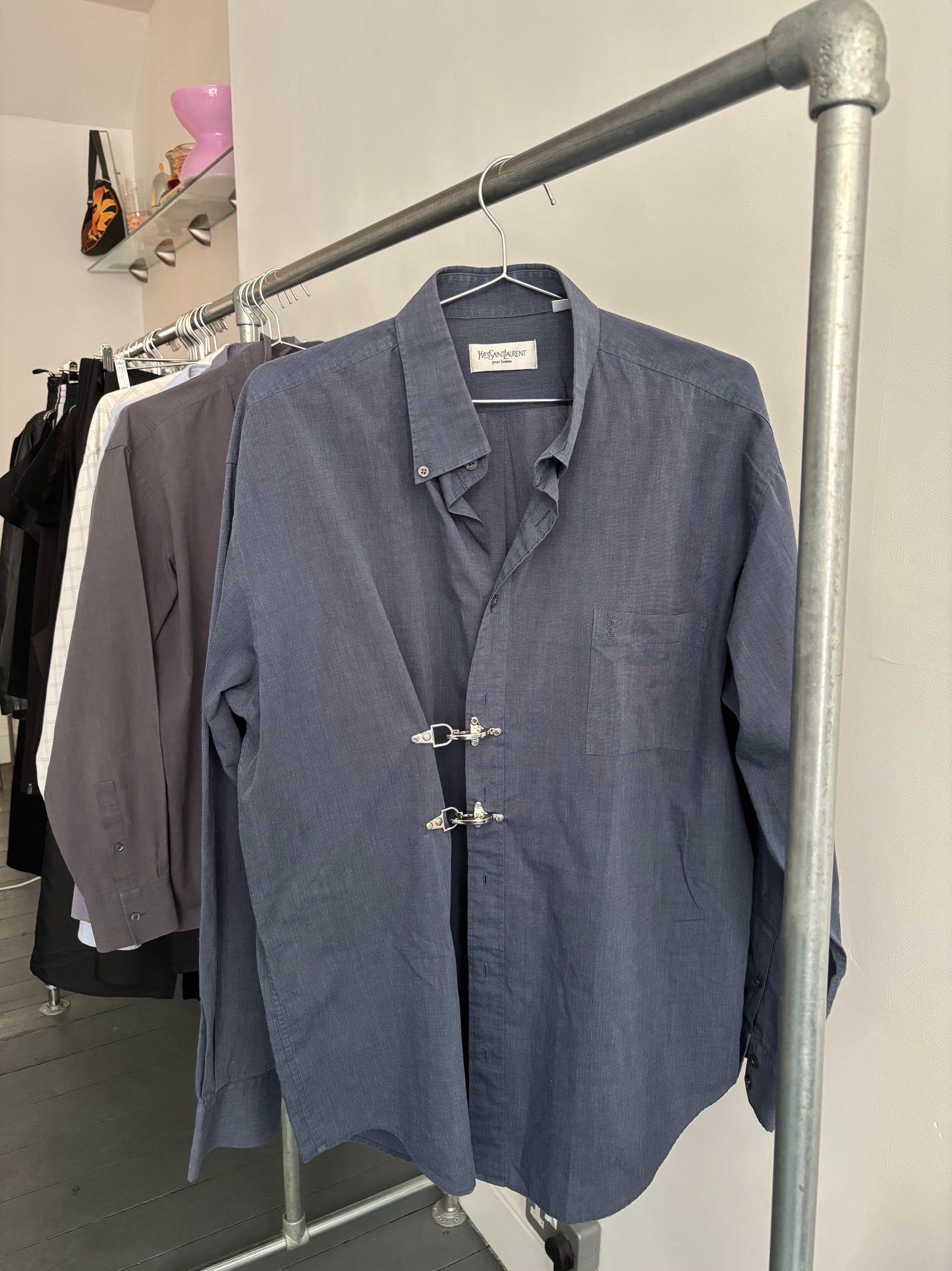 Navy Blue Fireman Clasp Shirt