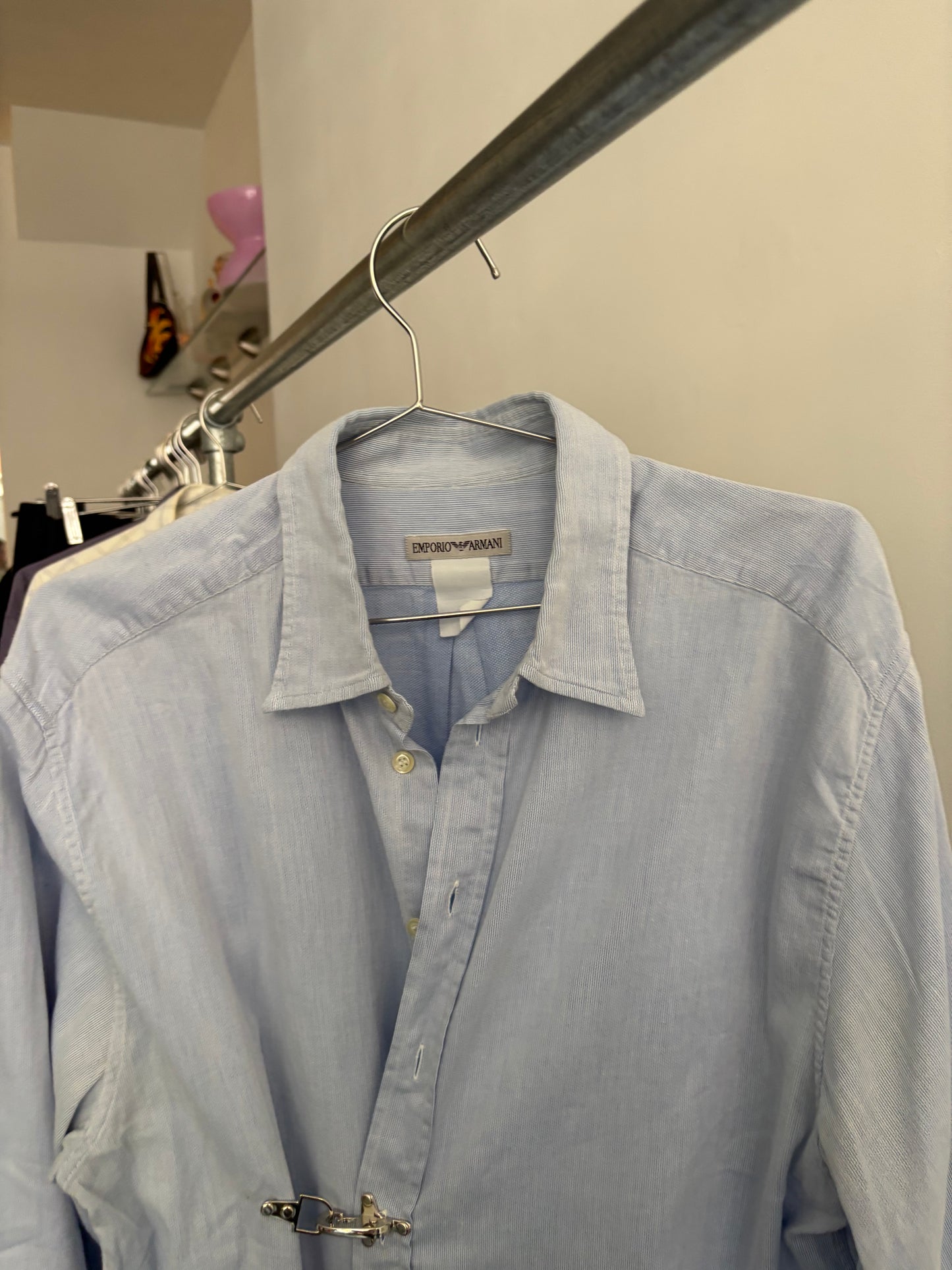 Armani Blue Fireman Clasp Shirt