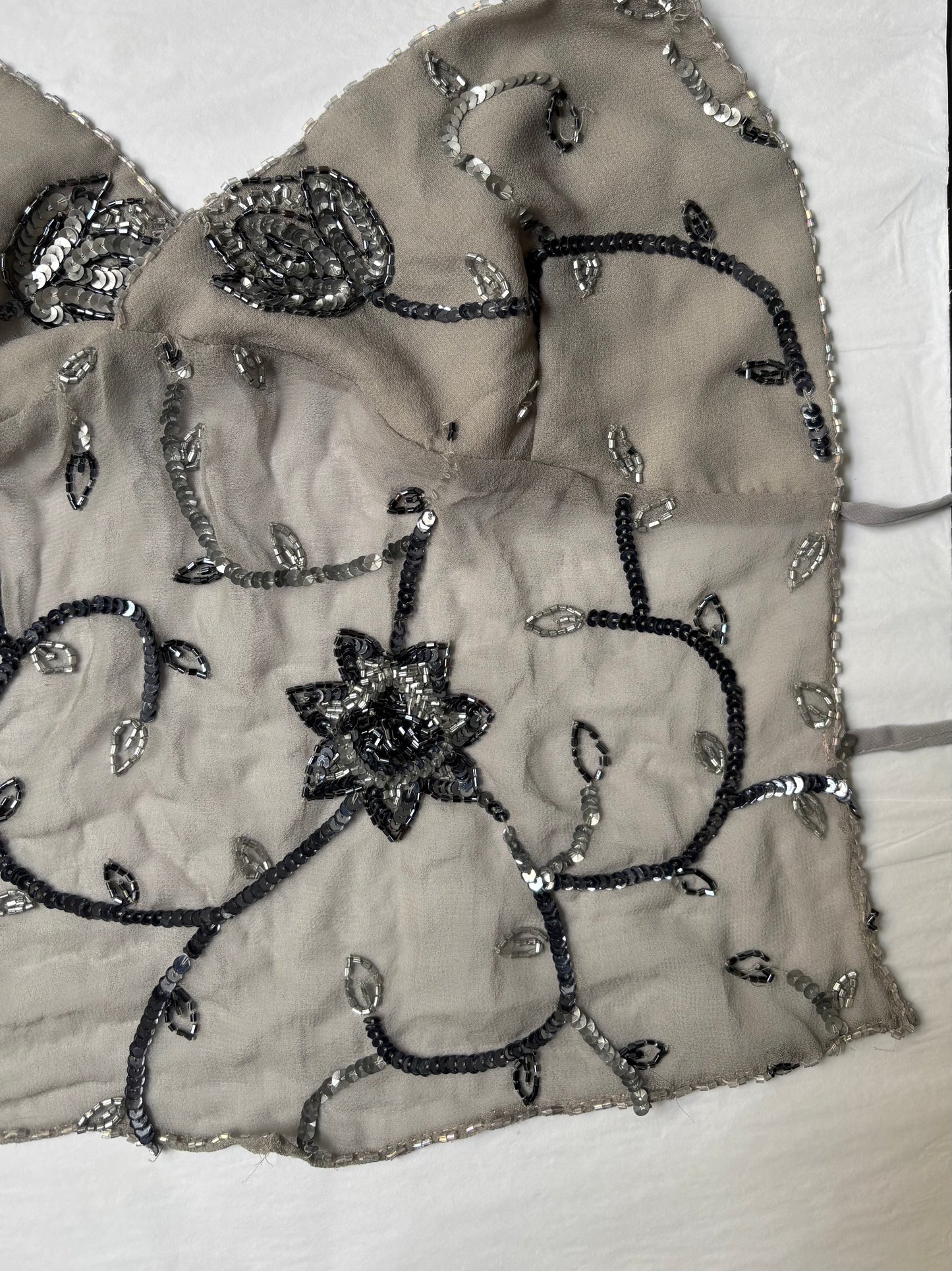 Grey Beaded Halter
