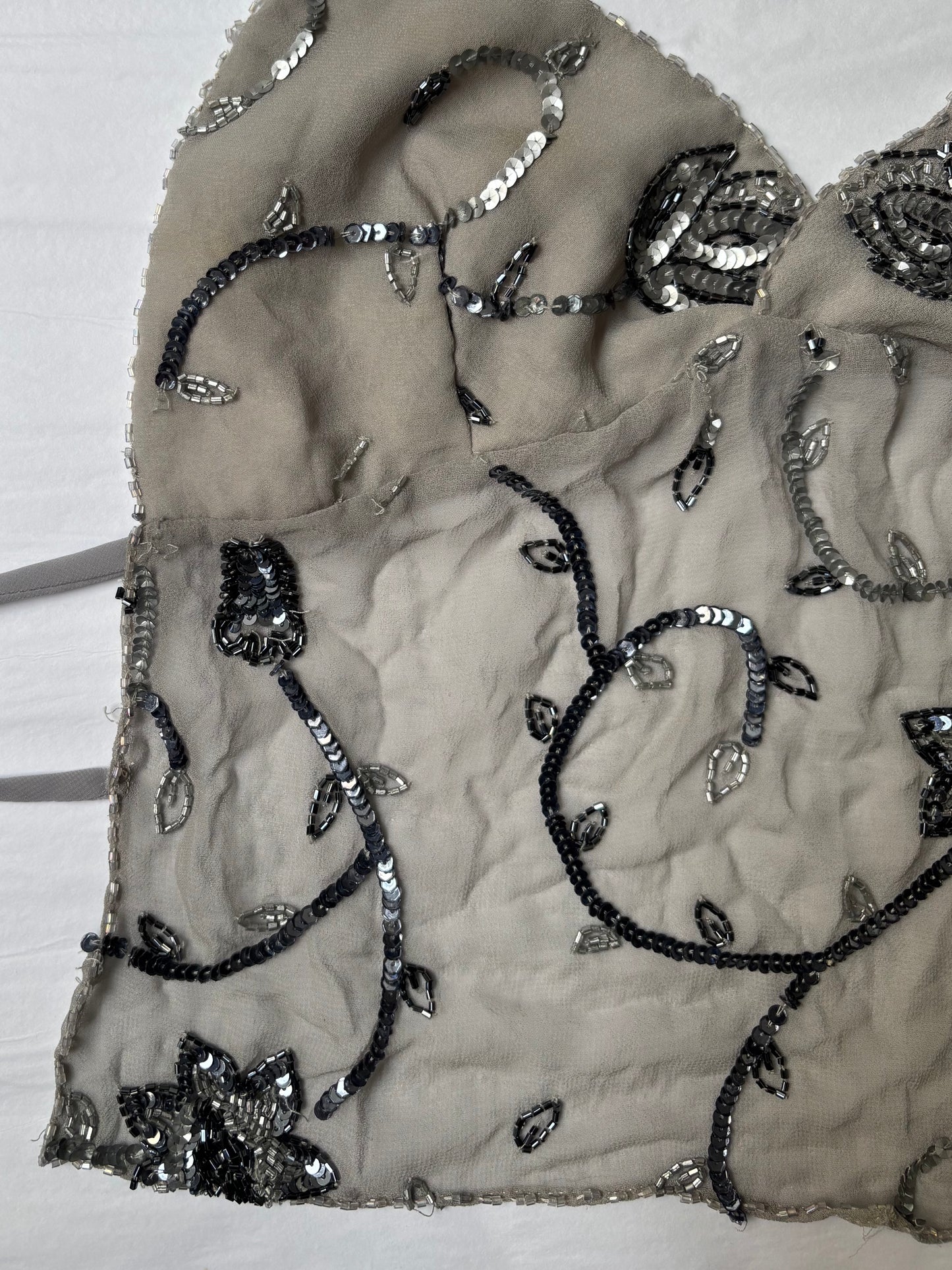 Grey Beaded Halter