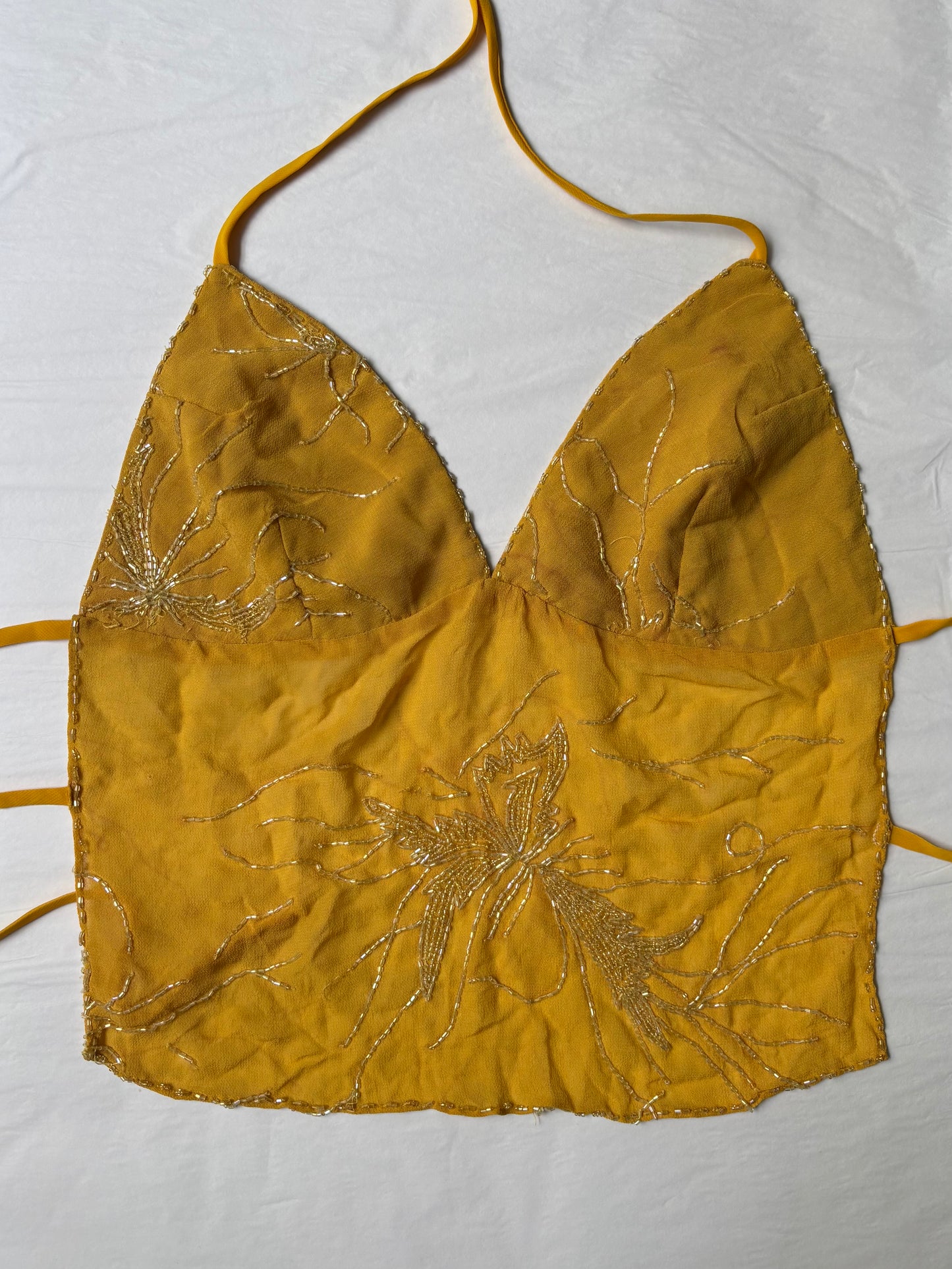 Yellow Beaded Halter
