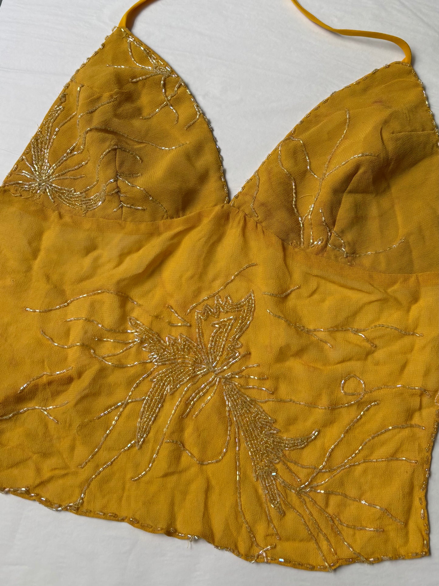 Yellow Beaded Halter