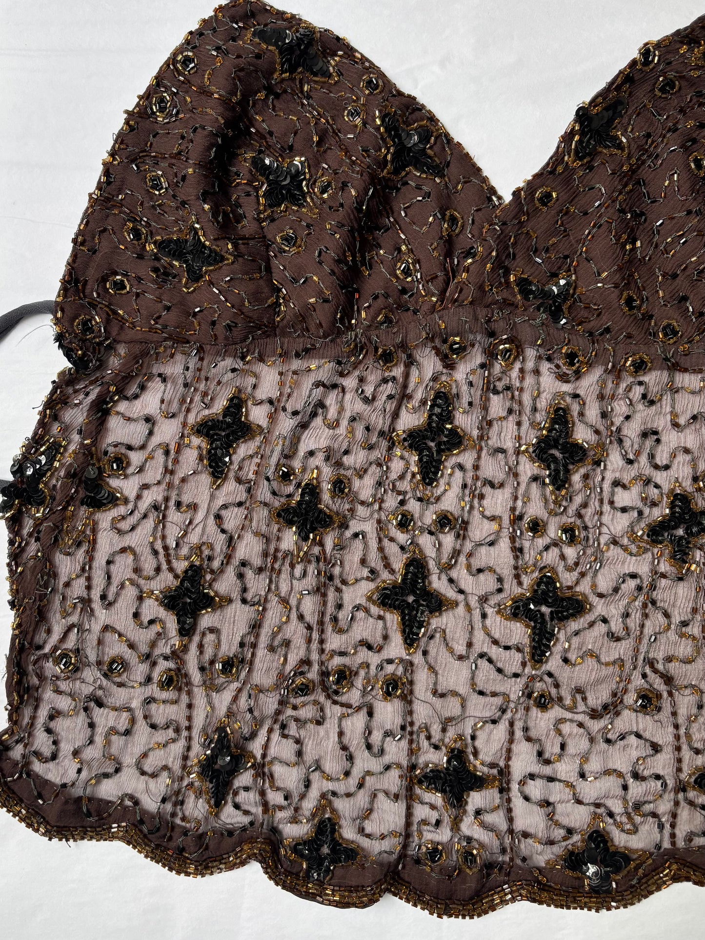 Brown Beaded Halter