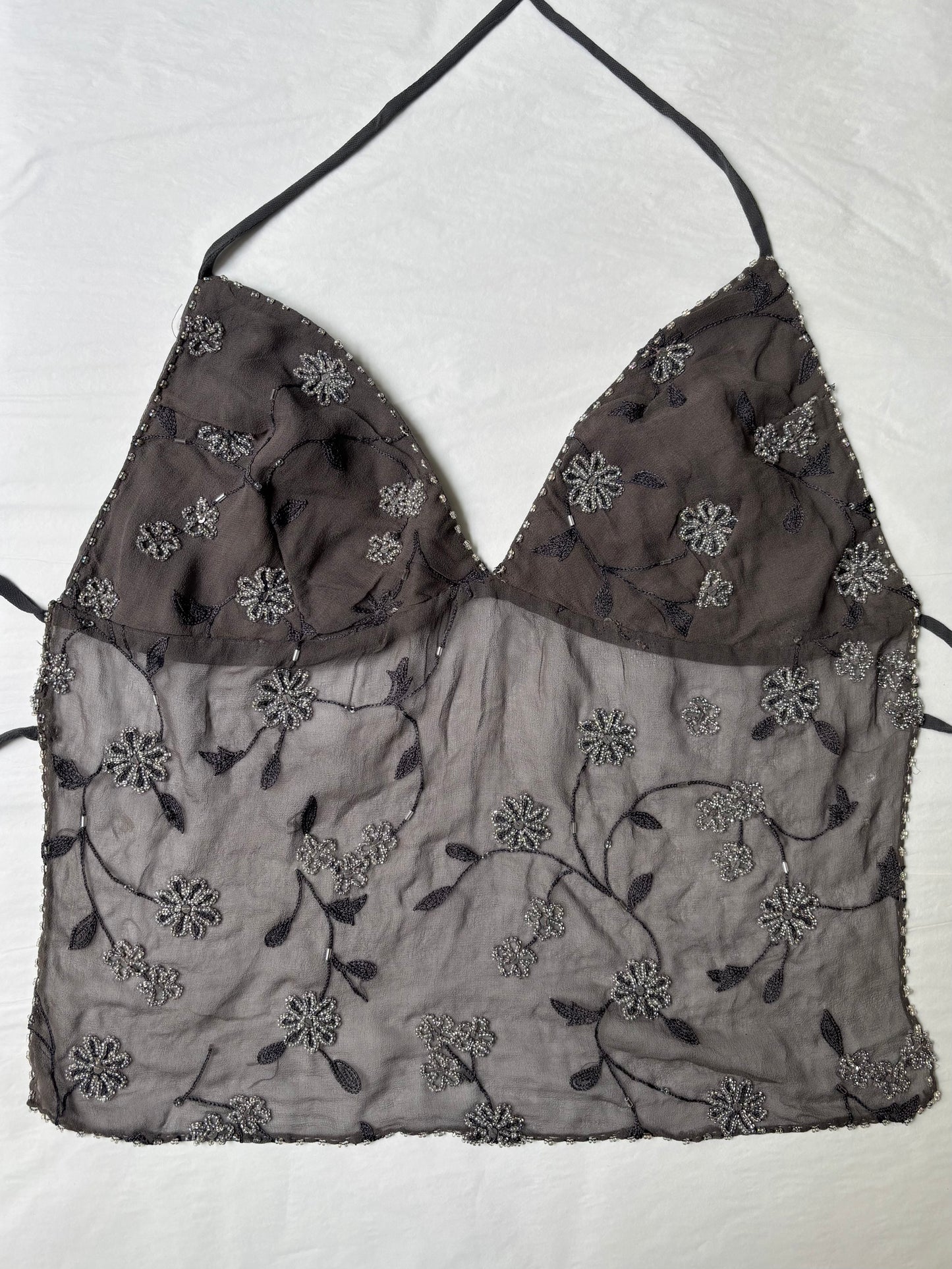 Grey Beaded Halter