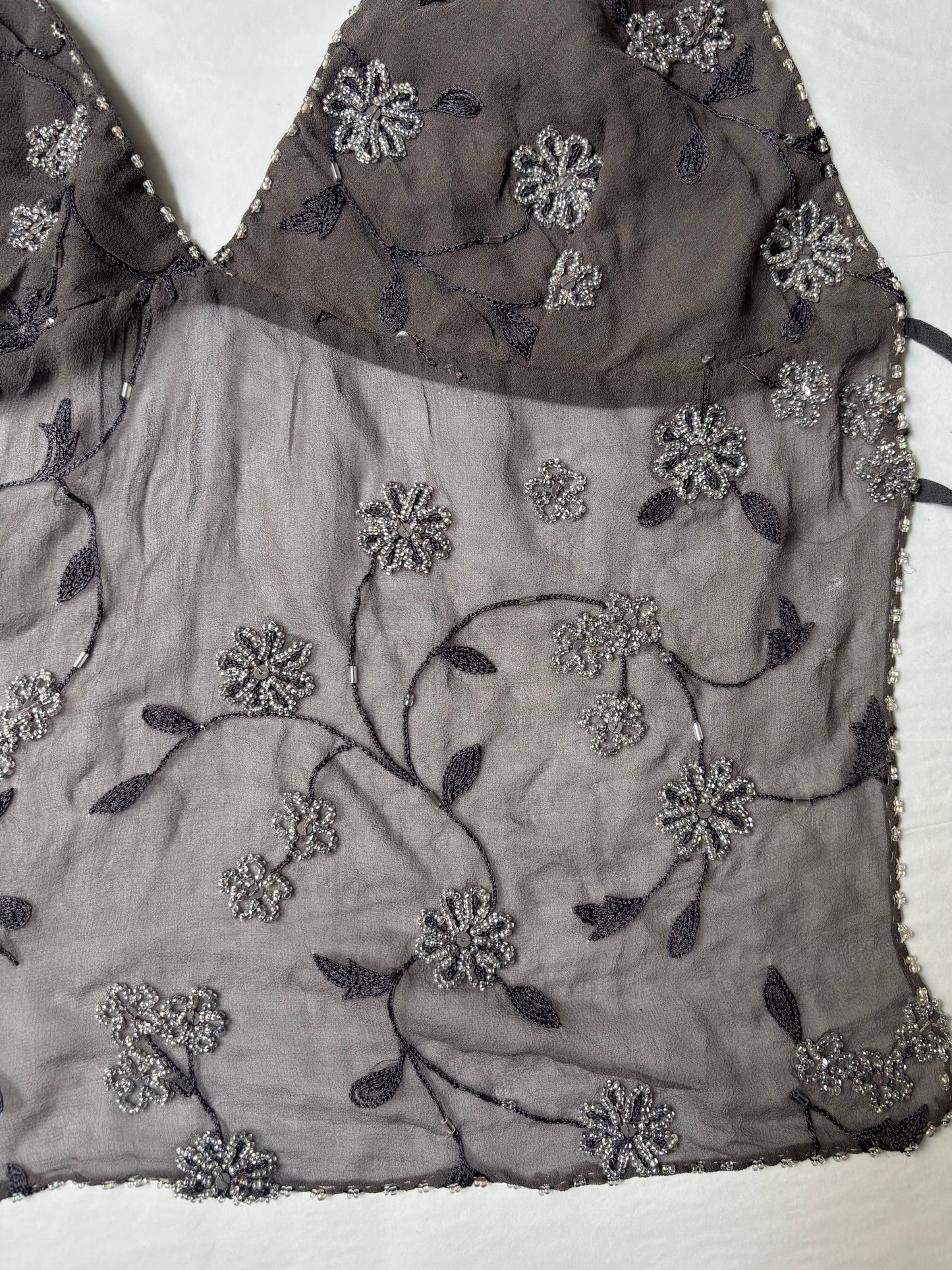 Grey Beaded Halter