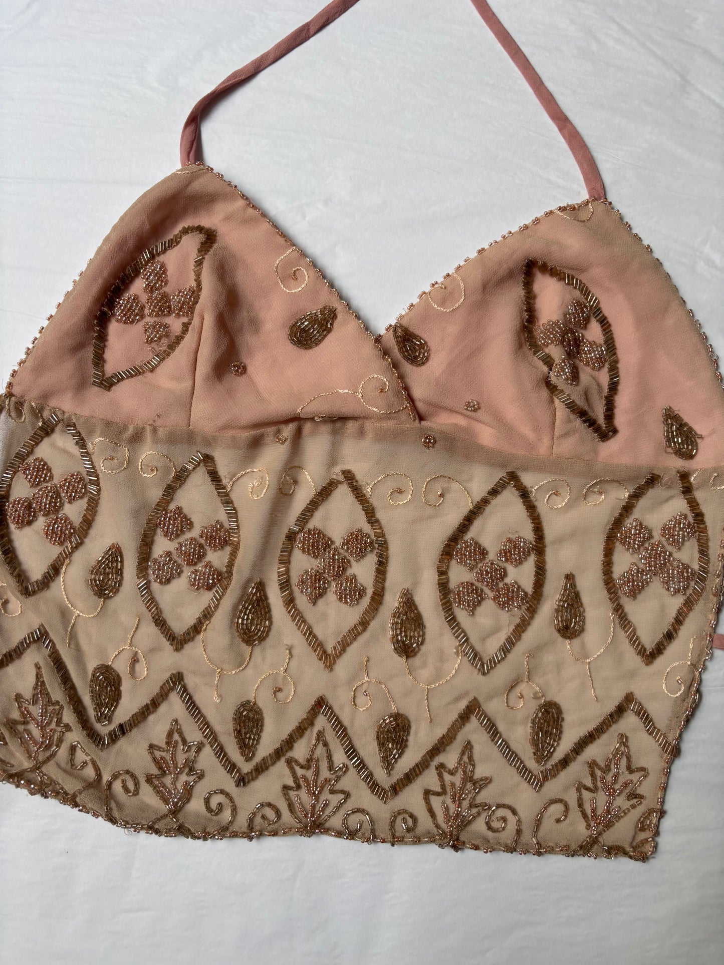 Pink Beaded Halter