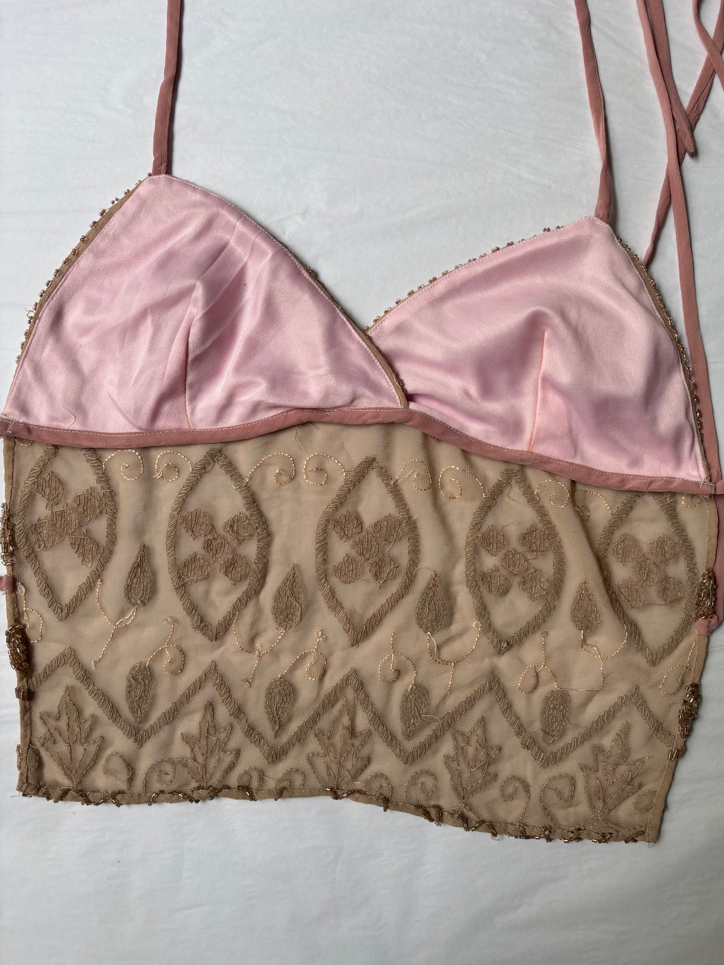 Pink Beaded Halter
