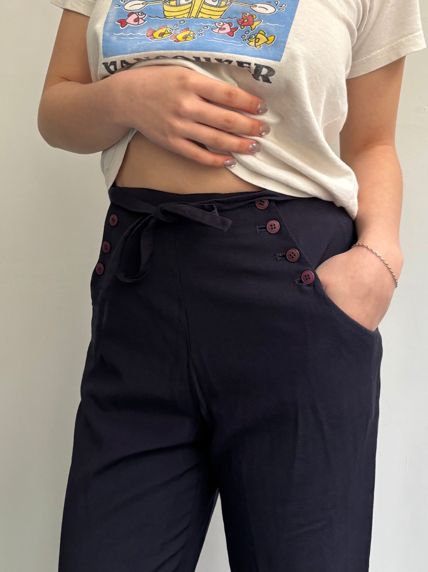 Purple Cotton Trousers
