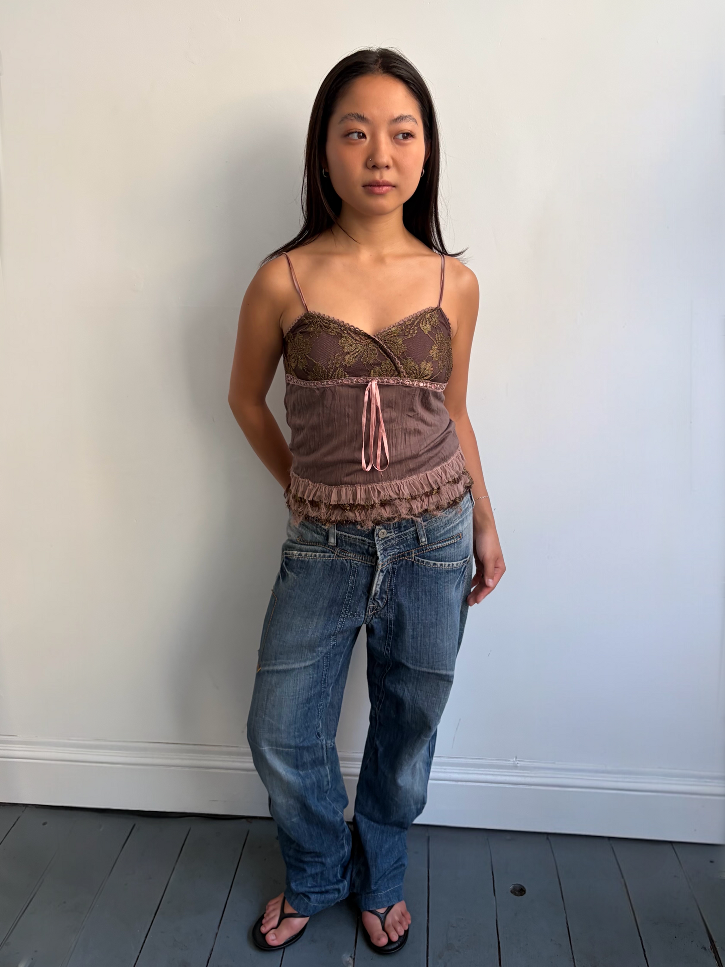 Brown Lace Cami