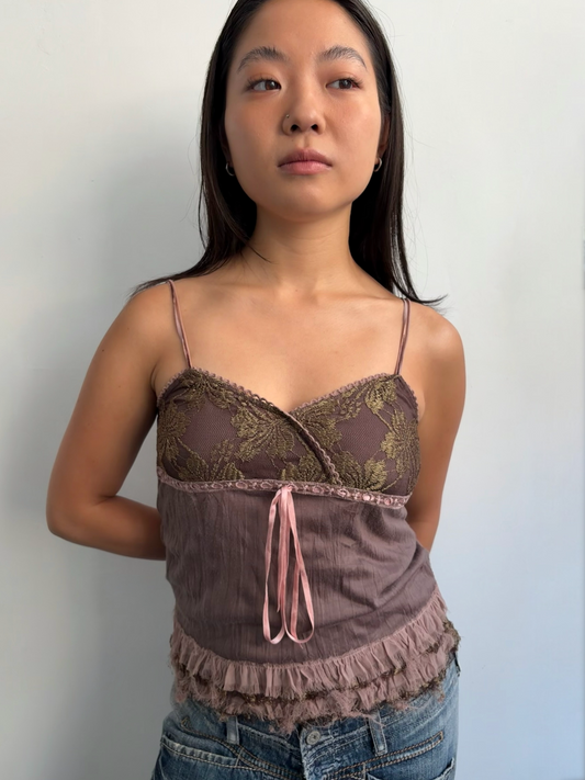 Brown Lace Cami