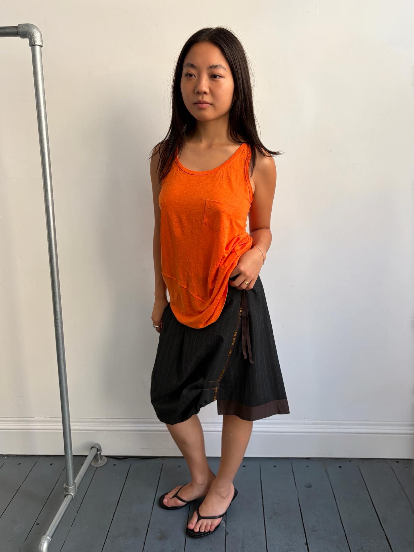 Orange Linen Tank