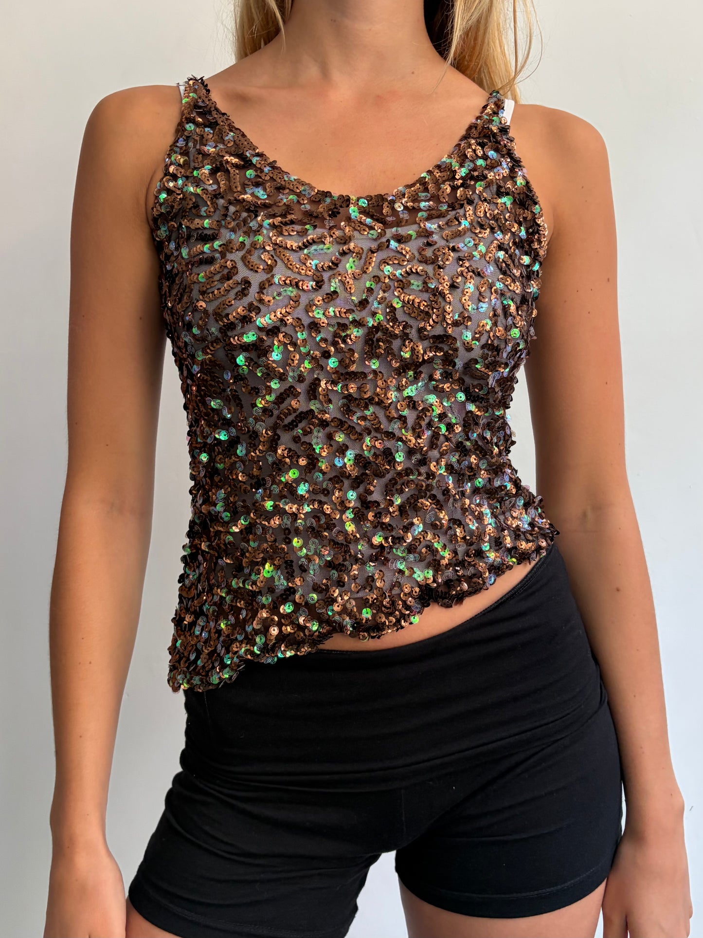 Brown Sequin Cami