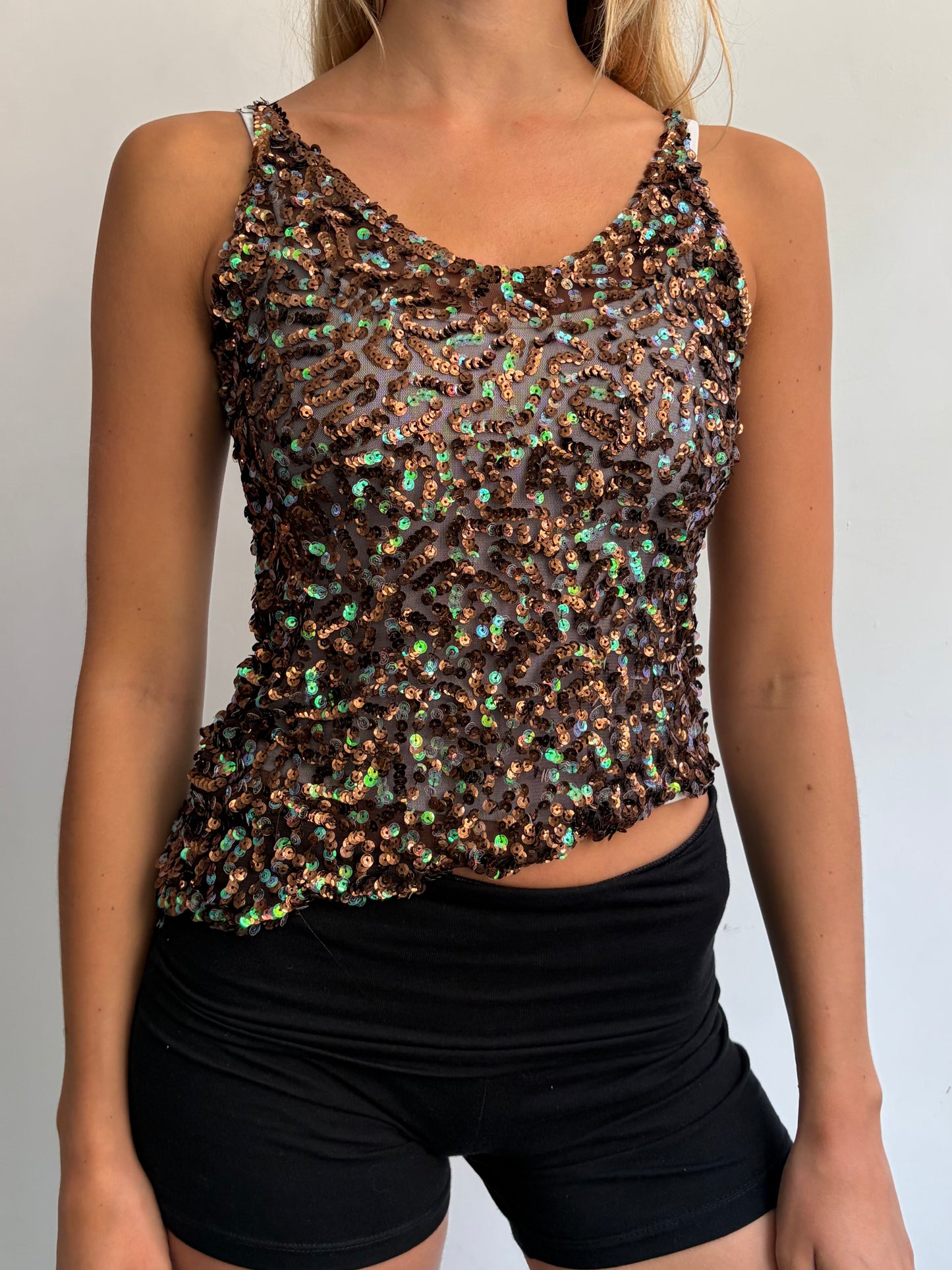 Brown Sequin Cami